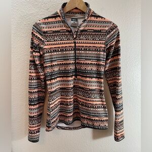 Nike Pro Dry Fit Half Zip Active Wear Long sleeve Aztec Southwestern Women S